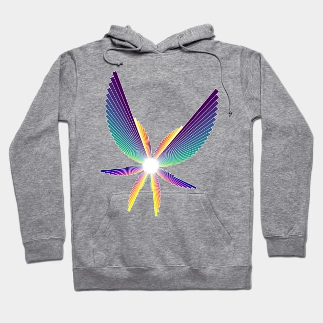 Aurora Angel Seraphim | Flying Six Wing Bar Chart White Hoodie by aRtVerse